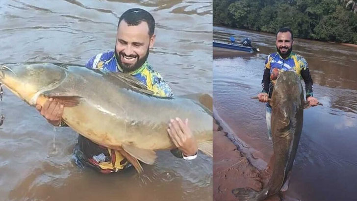 Empresário de MS pesca jaú de 90 kg no Rio Taquari (vídeo)